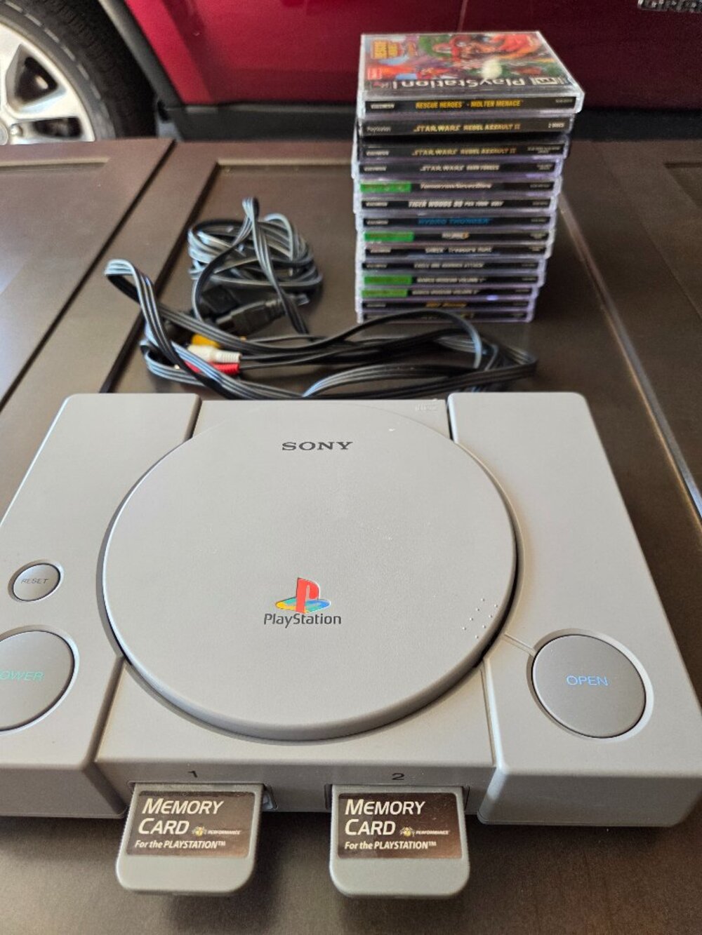 Vtg Sony PlayStation (SCPH-9001)|2 Memory Cards|Wired Controller|Cables|13 Games